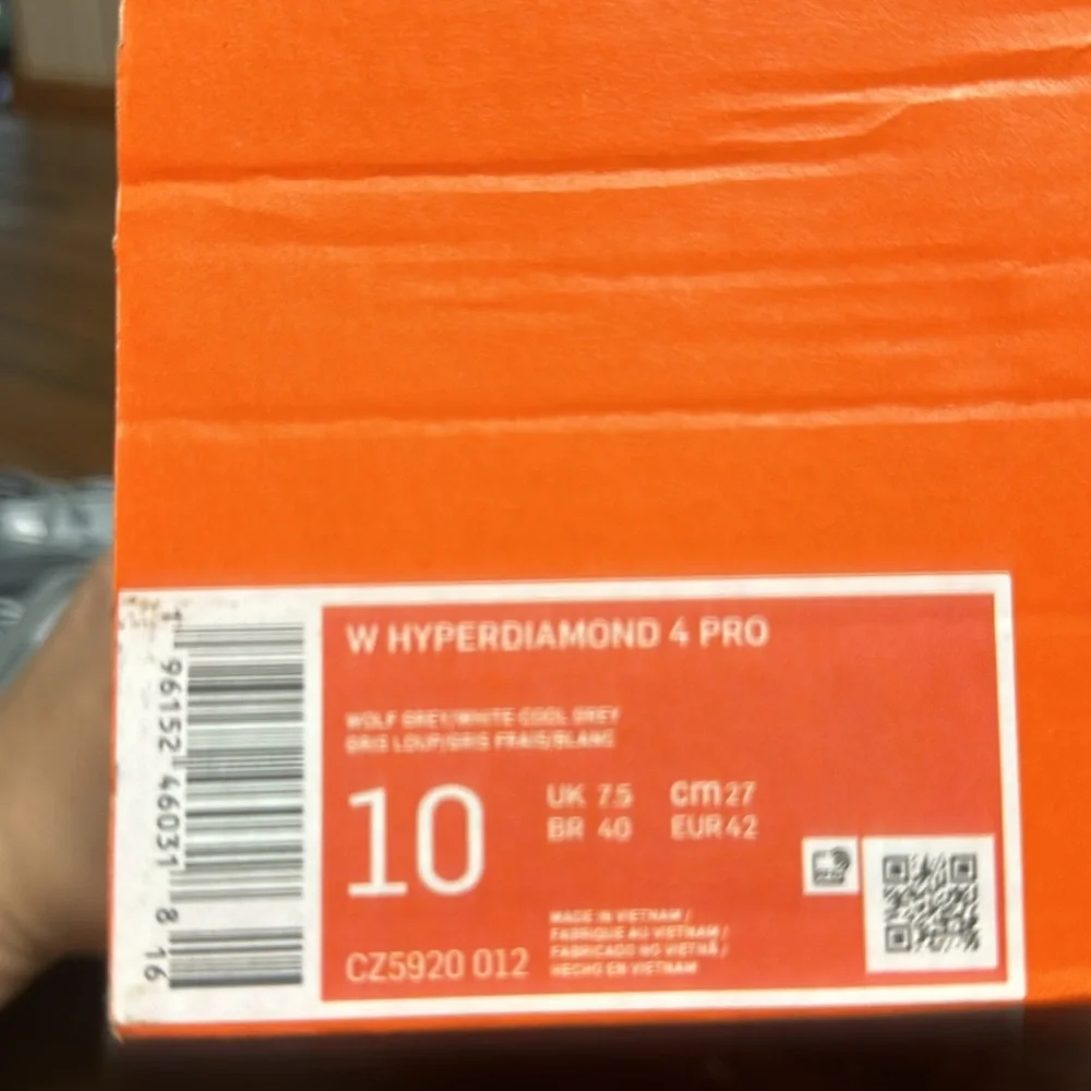 Nike Women's Hyperdiamond 4 Pro Metal Fastpitch Softball Cleats:GRAY: NIB: SZ 10
